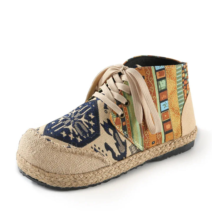 Zara | Chaussures montantes lacées tissées bohèmes