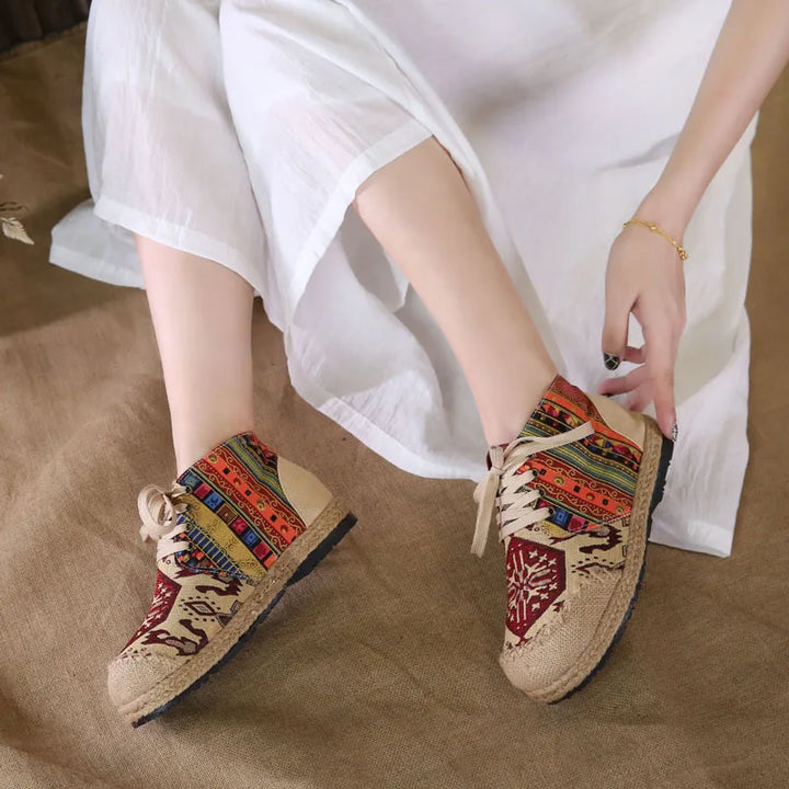 Zara | Chaussures montantes lacées tissées bohèmes