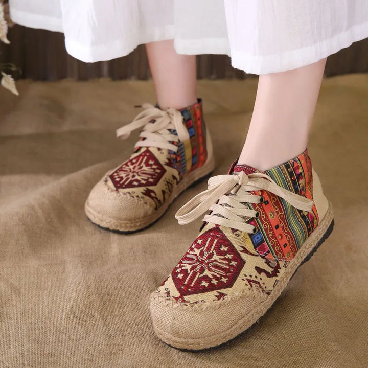 Zara | Chaussures montantes lacées tissées bohèmes
