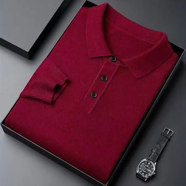 Pull en maille polo avec patte de boutonnage homme | Valcor Zürich