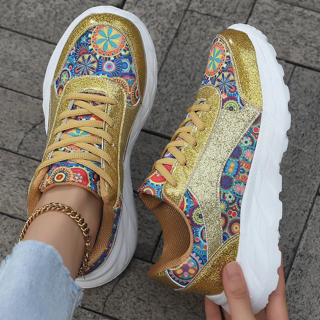 Eloise | Glitzer Plattform Freizeit Sneaker