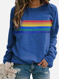 Helle | Sweatshirt à rayures arc-en-ciel, col rond