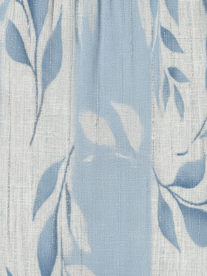 Solene | Abito midi smanicato con motivo a foglie blu