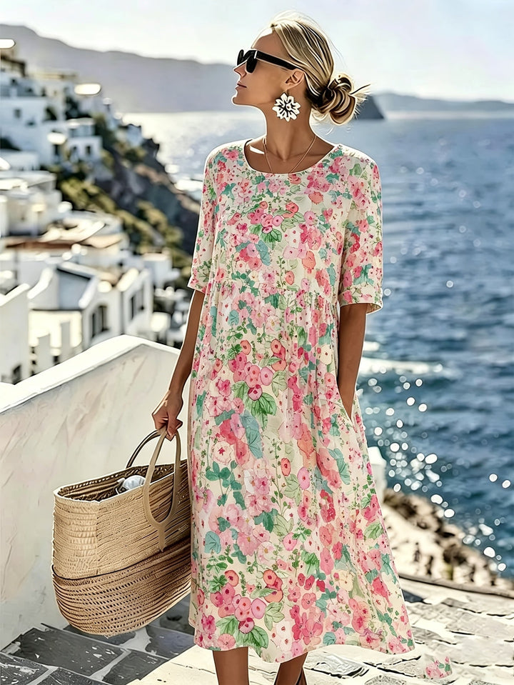 Lily™ - Élégante Robe Midi Fleurie d&