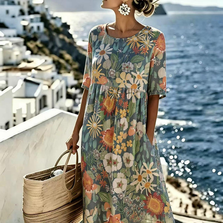 Evie™ - Robe midi élégante à imprimé floral pour l&