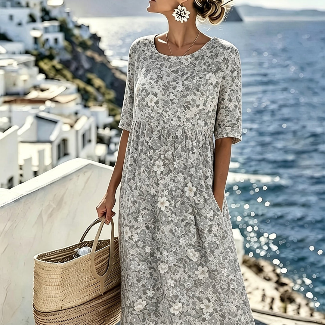 Lily™ - Élégante Robe Midi Fleurie d&