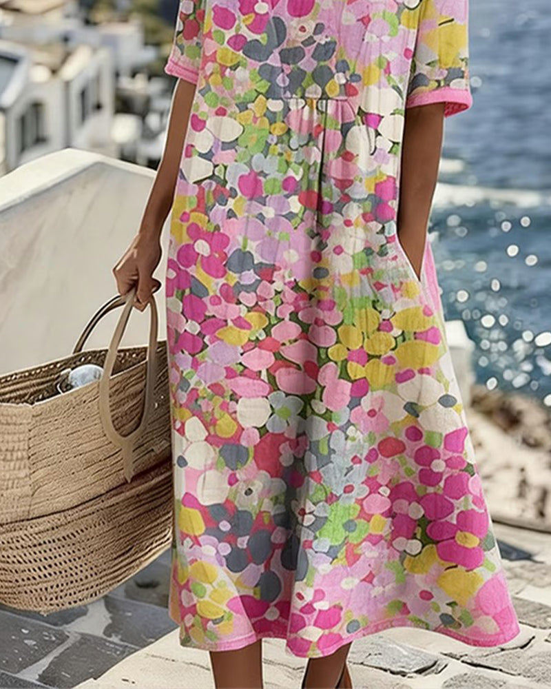 Elena™ - Élégante robe fleurie mi-longue pour l&