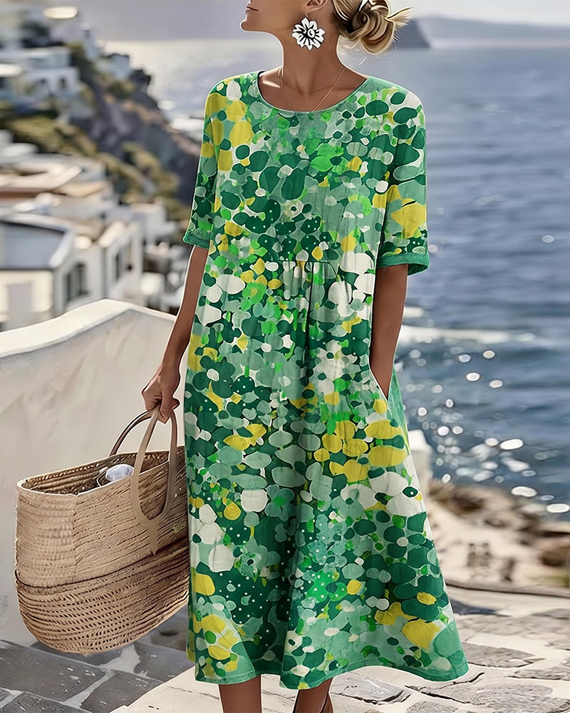 Elena™ - Élégante robe fleurie mi-longue pour l&