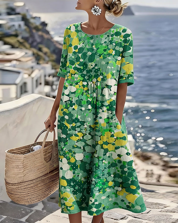 Elena™ - Élégante robe fleurie mi-longue pour l&