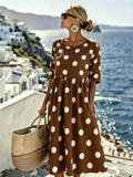 Pénélope™ | Robe midi classique à pois