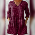 Florenz | Lange Bluse mit V-Ausschnitt