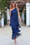 Lauren - Robe longue à franges