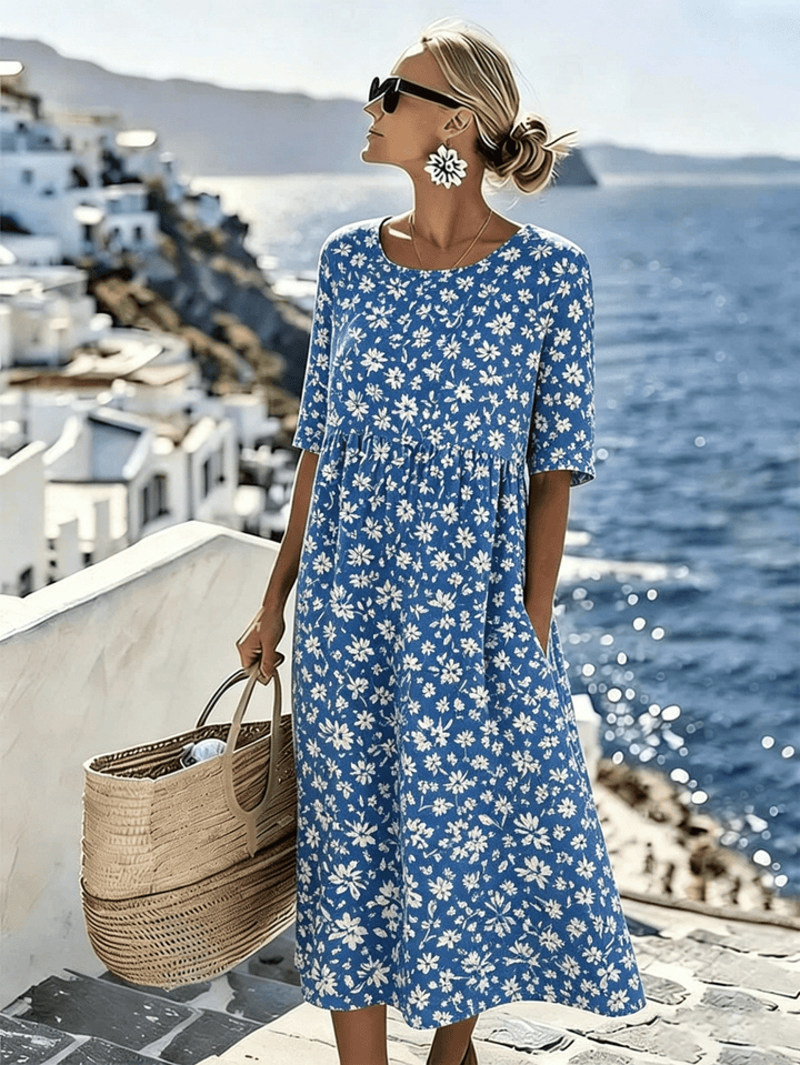 Grace™ - Robe Midi Fleurie Élégante d&