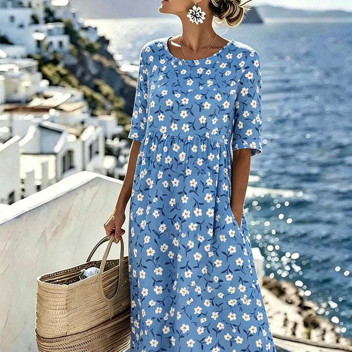 Lily™ - Élégante Robe Midi Fleurie d&