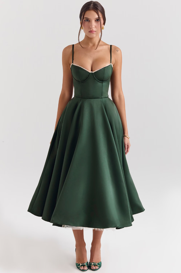 Luce - Abito midi in tulle satinato