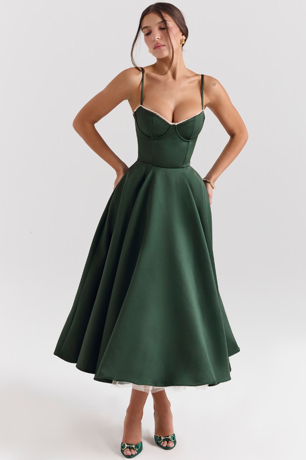 Luce - Abito midi in tulle satinato