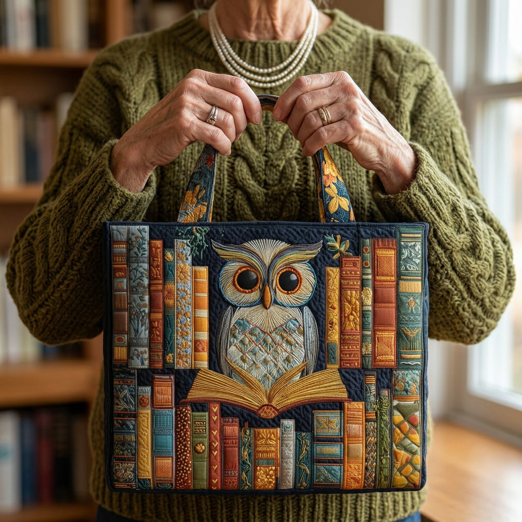 Sac fait main avec motif hibou