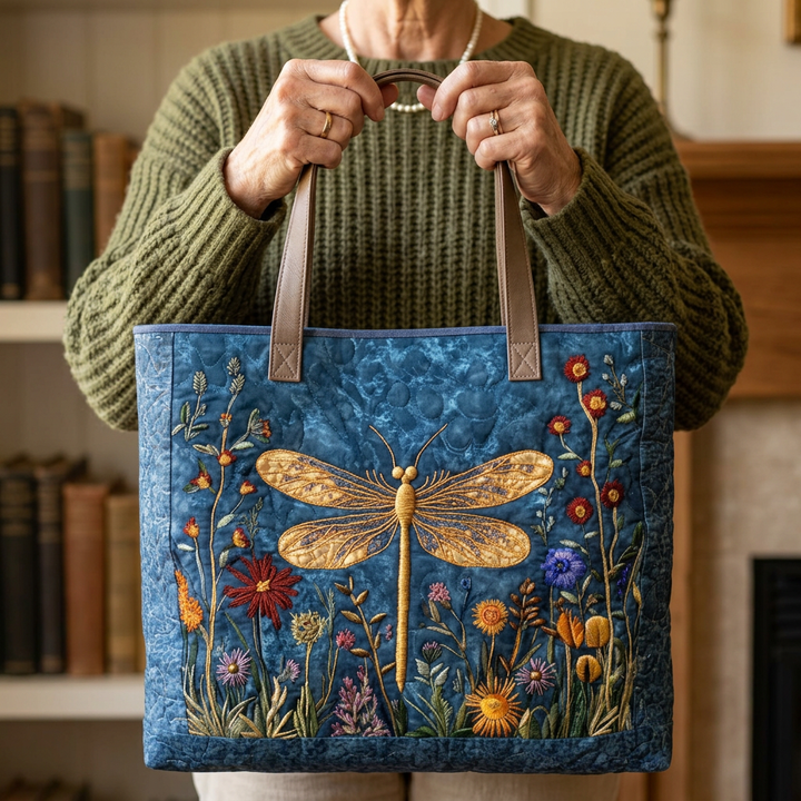 Sac bandoulière matelassé avec libellule