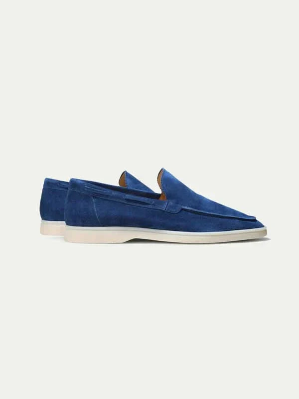 Mocassins classiques en daim Berry Blue