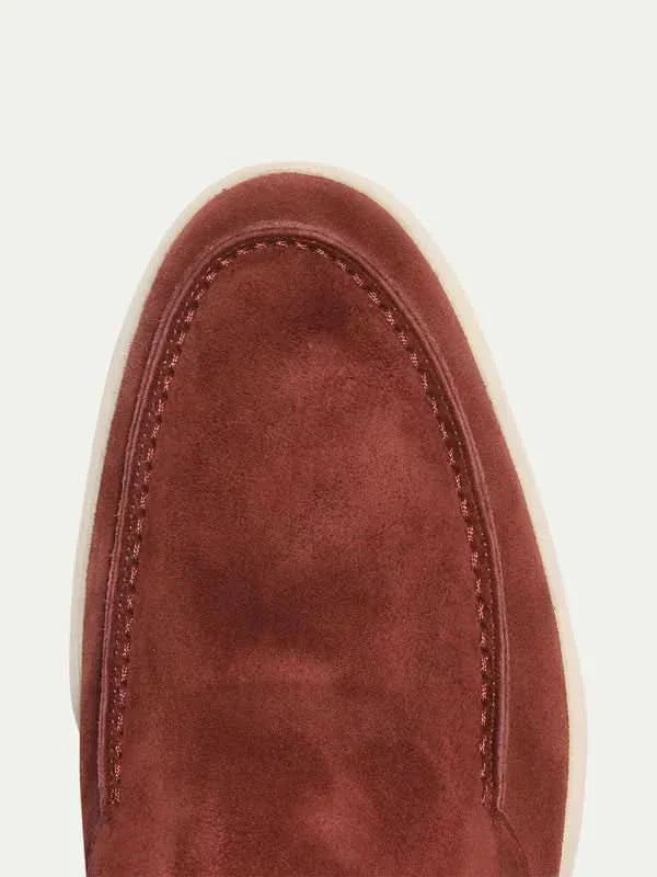 Mocassin classique en daim bordeaux