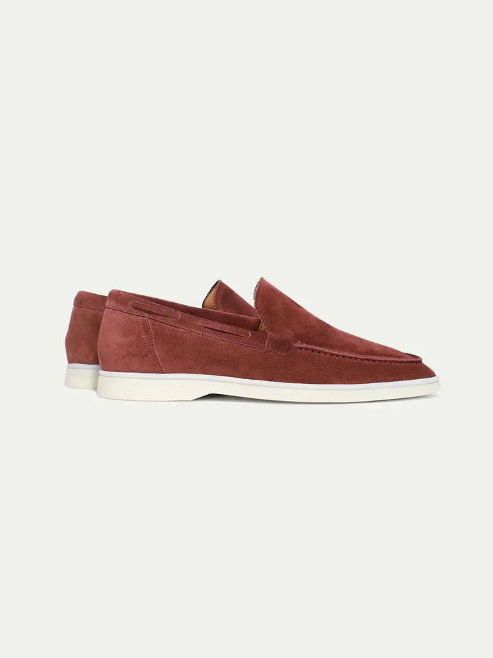 Mocassin classique en daim bordeaux