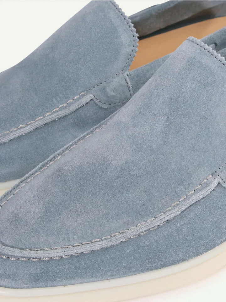 Mocassins classiques en daim bleu ciel