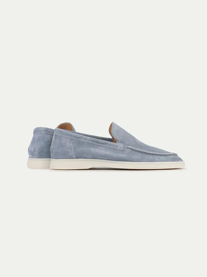 Mocassins classiques en daim bleu ciel