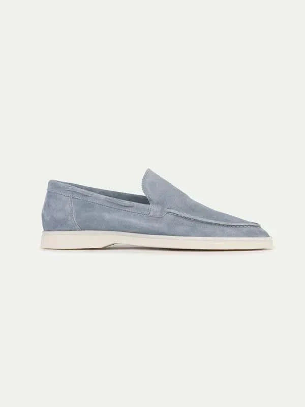 Mocassins classiques en daim bleu ciel