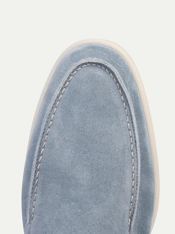 Mocassins classiques en daim bleu ciel