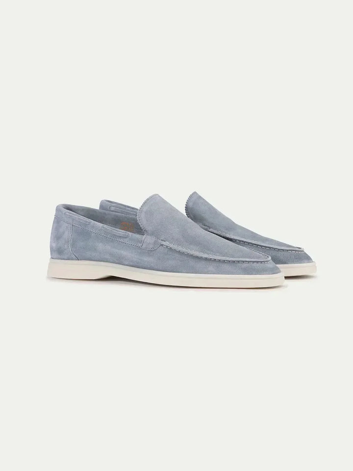 Mocassins classiques en daim bleu ciel