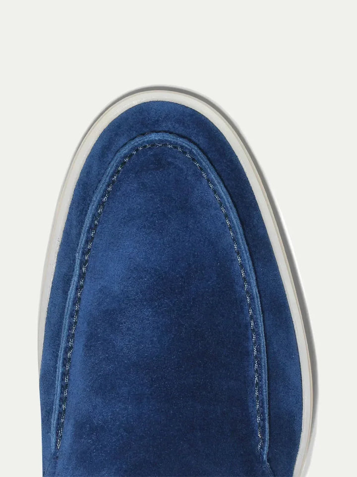 Mocassins classiques en daim Berry Blue