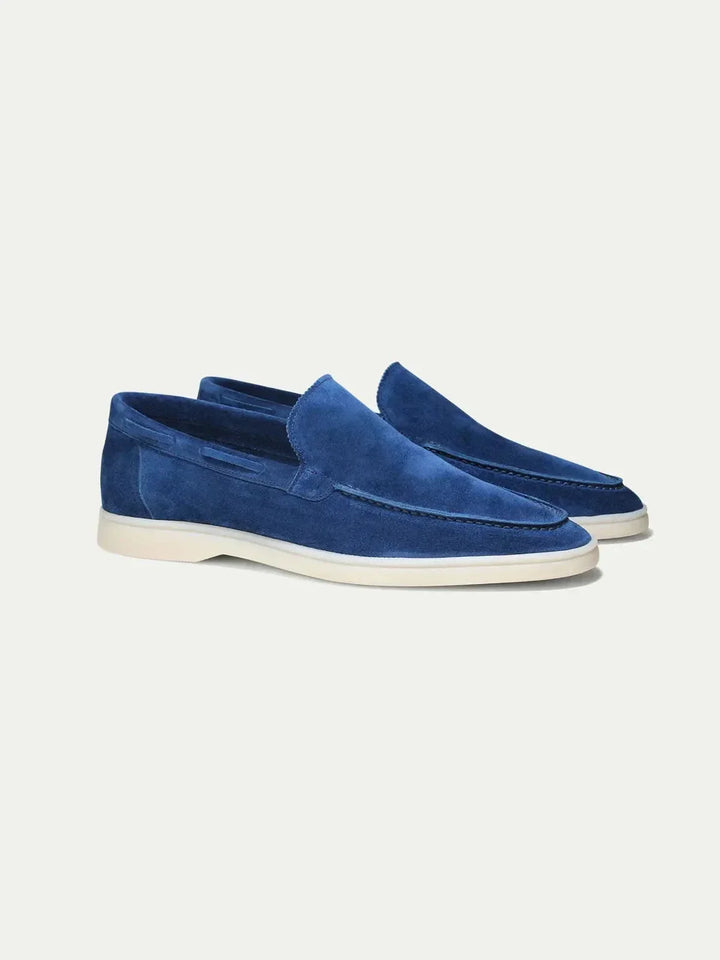 Mocassins classiques en daim Berry Blue