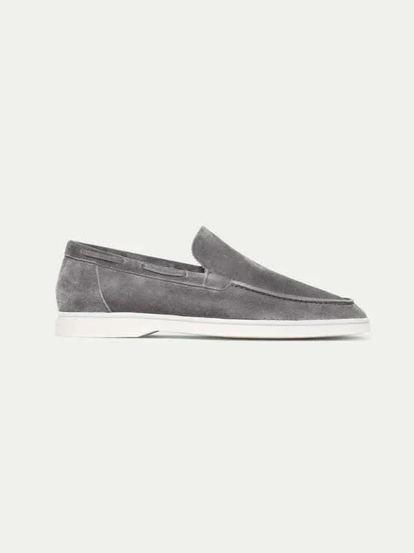 Mocassin classique en daim gris