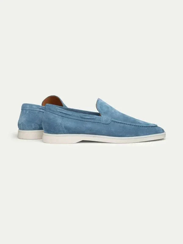 Mocassin classique en suède bleu océan