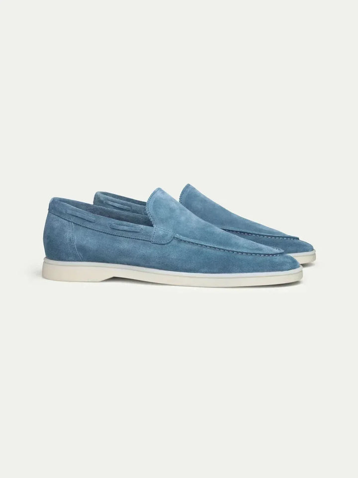Mocassin classique en suède bleu océan