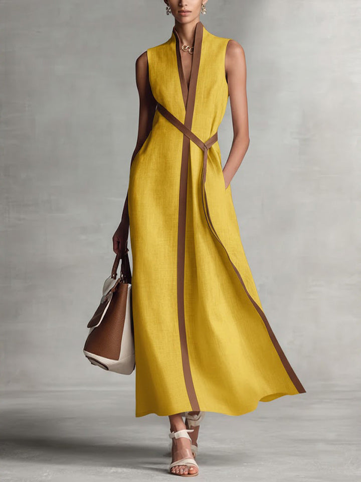 Harper - Robe longue cache-cœur sans manches