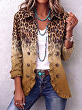 Paule | Blazer Leopard Farbverlauf Ocker mit Volants