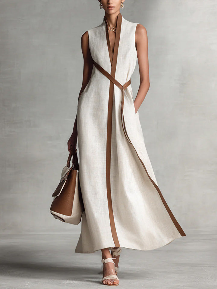 Harper - Robe longue cache-cœur sans manches