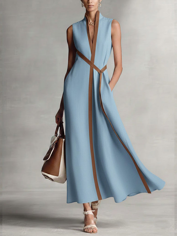 Harper - Robe longue cache-cœur sans manches