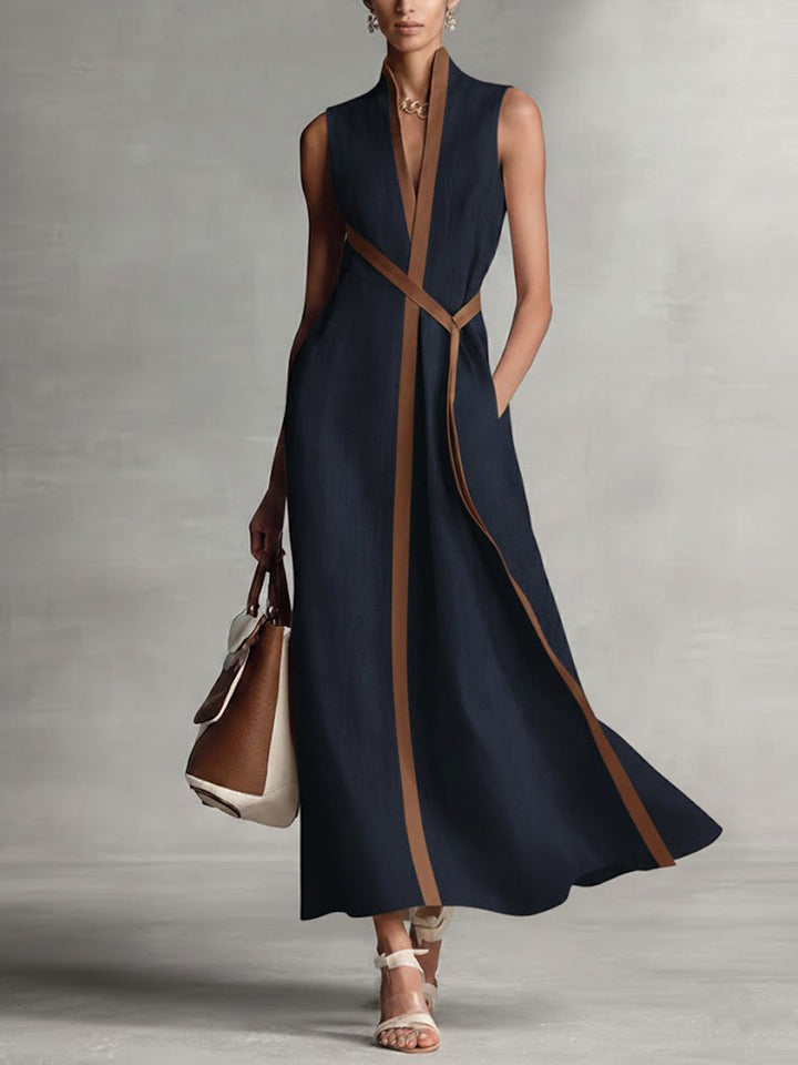 Harper - Robe longue cache-cœur sans manches