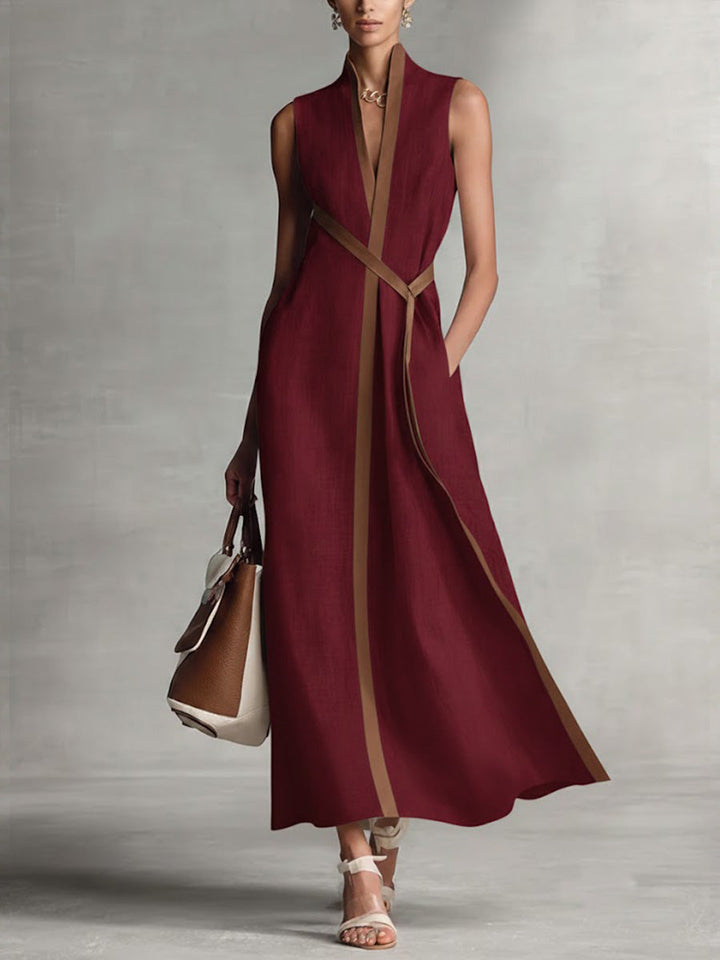 Harper - Robe longue cache-cœur sans manches