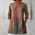 Cordelia | Lange Bluse mit V-Ausschnitt