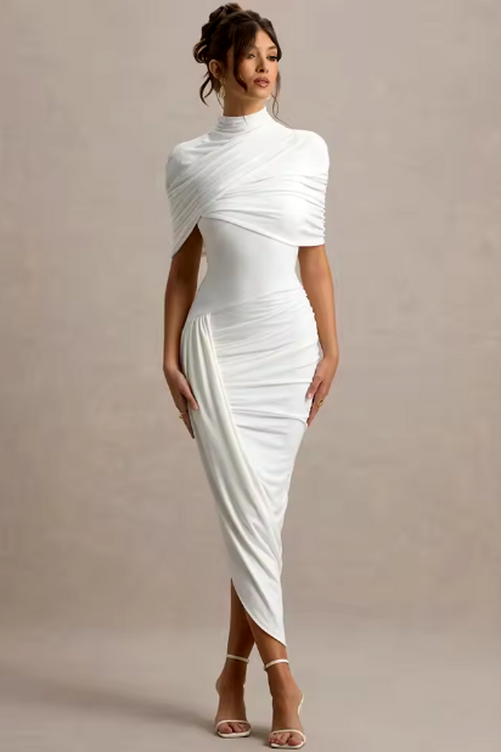 Taylor - Asymmetrisches Twisted Cape Maxikleid